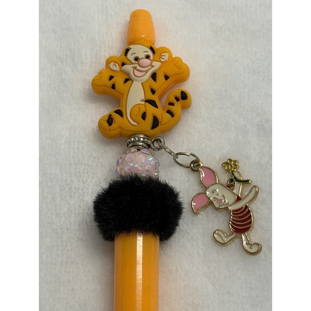 Tigger With Piglet Dangle Charm Pen Custom Beaded Hundred Acre Woods Disneycore